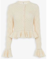 Chloé - Ruffled Knit Cardigan - Lyst