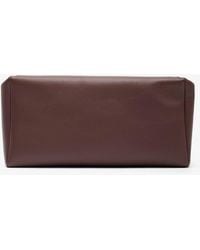 The Row - Squared Compact Brown Leather Clutch - Lyst