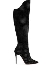Christian Louboutin Alta Botta Plume 100 Suede Knee-high Boots in 