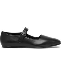 The Row - Ava Mary-jane Leather Ballet Flats - Lyst