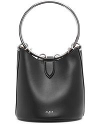 Alaïa - Ring Medium Black Leather Bucket Bag - Lyst