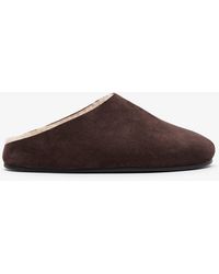 The Row - Hudson Suede And Shearling Slides - Lyst