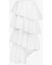 Alaïa - Cotton Linen White Spiral Skirt - Lyst