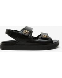 Givenchy - 4g Black Strap Flat Sandals - Lyst
