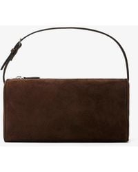 The Row - 90's Dark Brown Suede Bag - Lyst