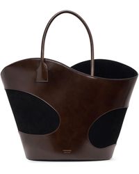 Ferragamo - Cut Out Brown Tote Bag - Lyst