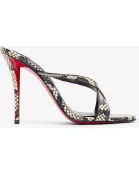 Christian Louboutin - Mulazee Cross 100 Watersnake Mules - Lyst
