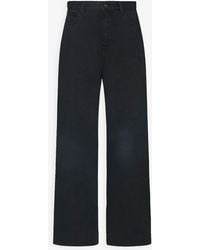 The Row - Eglitta Black Linen Wide-leg Pants - Lyst
