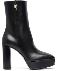 Givenchy - G-lock Padlock-embellished Leather Heeled Ankle Boots - Lyst