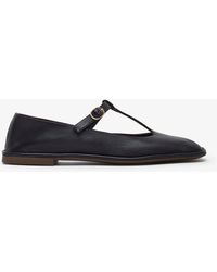 The Row - Square T-Strap Soft Ballerina Flats - Lyst