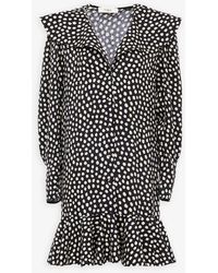 Chloé - Polka Dot Ruffle Silk Dress - Lyst