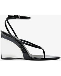 Alaïa - Strappy 90 Wedge Tong Sandals - Lyst
