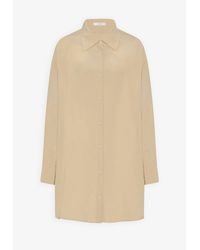 The Row - Luka Butter Beige Silk Shirt - Lyst