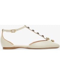 Chloé - Celeste Eggshell Leather Ballerinas - Lyst
