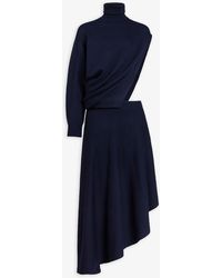 Alaïa - Midnight Blue Cut-out Knit Dress - Lyst