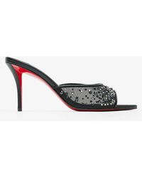 Christian Louboutin - Miss Z 80 Black Strass Mules - Lyst