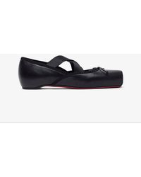 Christian Louboutin - Cassiasticina Black Leather Ballerinas - Lyst