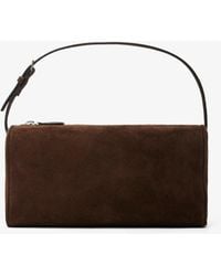 The Row - 90's Dark Brown Suede Bag - Lyst