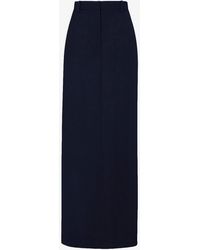 The Row - Roux Dark Navy Wool Maxi Skirt - Lyst