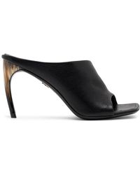 Ferragamo - Nymphe 85 Black Leather Sandals - Lyst