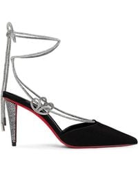 Christian Louboutin - Astrid Lace Black Suede Pumps - Lyst