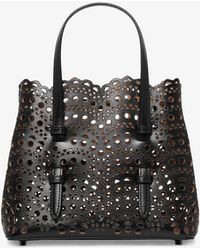 Alaïa - Mina 20 Vienne Vague Black Leather Tote Bag - Lyst
