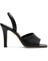 Manolo Blahnik - Clotilde 105 Black Leather Sandals - Lyst