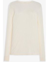 The Row - Keya White Ribbed Knit Top - Lyst