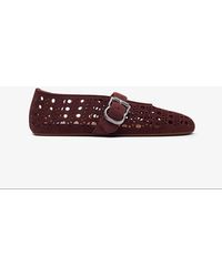Alaïa - Vienne Dark Suede Ballet Flats - Lyst