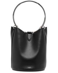 Alaïa - Ring Black Leather Bucket Bag - Lyst