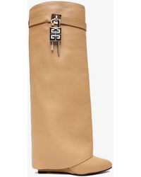 Givenchy - Shark Lock Beige Leather Boots - Lyst