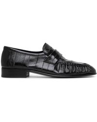 The Row - Soft Black Eel Loafers - Lyst