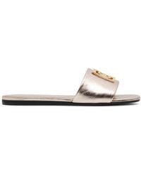 Givenchy - 4g Gold Leather Flats - Lyst
