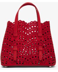 Alaïa - Mina 20 Vienne Red Suede Tote Bag - Lyst