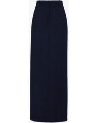 The Row - Roux Dark Navy Wool Maxi Skirt - Lyst