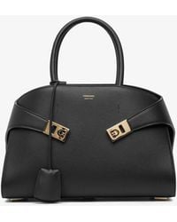 Ferragamo - Hug Black Small Top Handle Bag - Lyst
