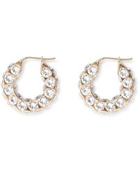 AMINA MUADDI - Jah Hoop Small White And Gold Crystal Earrings - Lyst