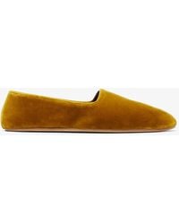 The Row - Ponti Mustard Velvet Slippers - Lyst