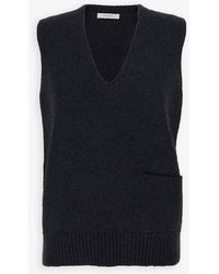 The Row - Marte Charcoal Melange Cashmere Top - Lyst