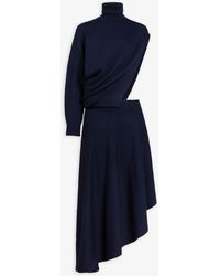 Alaïa - Midnight Blue Cut-out Knit Dress - Lyst