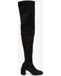 Christian Louboutin - Minny 70 Black Suede Over Knee Boots - Lyst