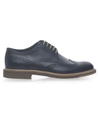 Angelo Nardelli Stringed Derby Shoes Blue Leather