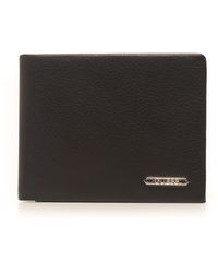 guess men's leather slim bifold wallet