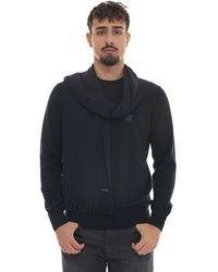 BOSS - Sciarpa ALBAS Blu scuro Lana - Lyst