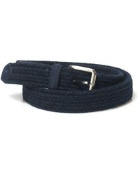 Canali Rope Belt Blue Leather