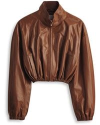 Scanlan Theodore - Funnel Neck Leather Jacket - Lyst