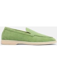 SCAROSSO - Ludovica Verde Chiaro Scamosciata Loafers - Lyst