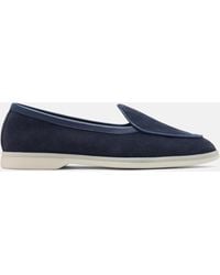SCAROSSO - Livio Blue Suede Loafers - Lyst