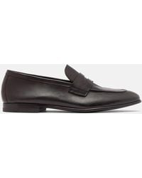 SCAROSSO - Gregory Dark Brown Loafers - Lyst