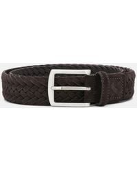 SCAROSSO - Cintura Marrone Intrecciata Scamosciata - Lyst